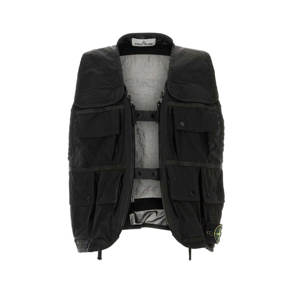 Stone Island Men Black Nylon Vest